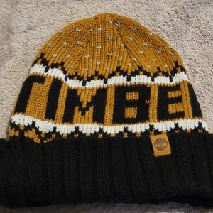 Timberland Black and Gold Knit Beanie